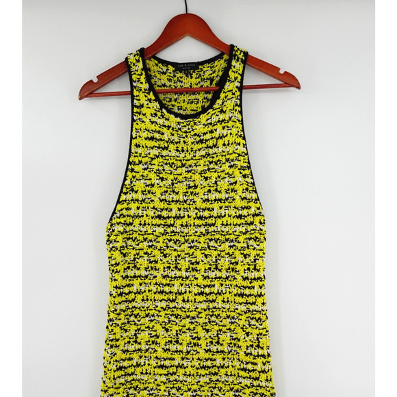 Rag & Bone Midi Dress Womens Medium Yellow Viola Boucle Chunky Knit Sleeveless - Picture 5 of 16